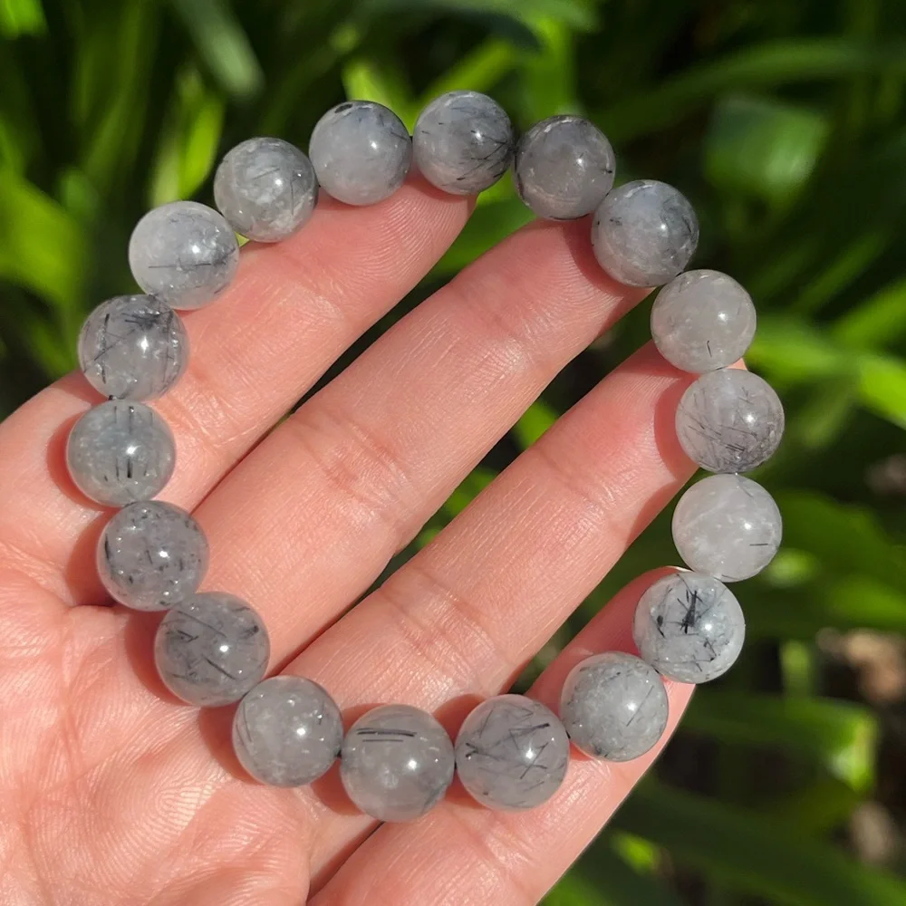 11mm strechable tourmalinated quartz bracelet‎